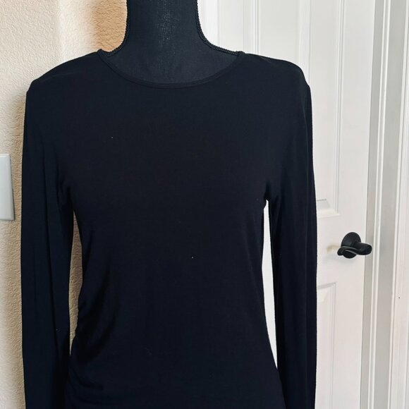 ZARA- long sleeves black shirt with side rouching - Picture 3 of 4